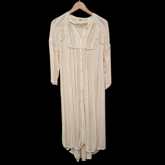 Free People Dresses & Skirts - Free‎ People Fine And Mellow Blouse Long Dress Boho Upcycle DIY Victorian Ghost